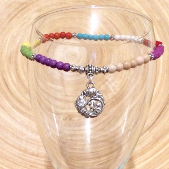Jewelry - Lotus fish turquoise anklet